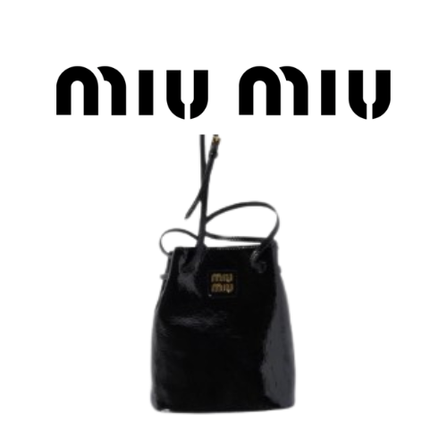 MIU MIU 나플락 페이턴트 가죽 버킷 백
