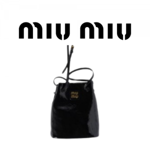 MIU MIU 나플락 페이턴트 가죽 버킷 백
