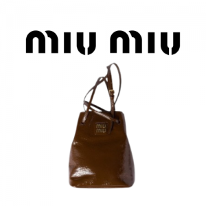 MIU MIU 나플락 페이턴트 가죽 버킷 백