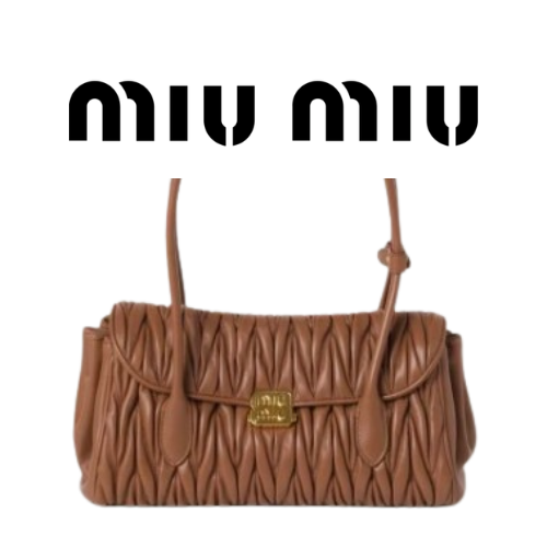 MIU MIU 바케트 마테라쎄 가죽 숄더 백
