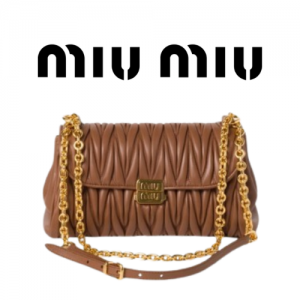 MIU MIU 바케트 마테라쎄 가죽 숄더 백