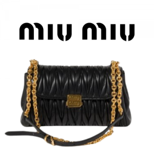 MIU MIU 바케트 마테라쎄 가죽 숄더 백