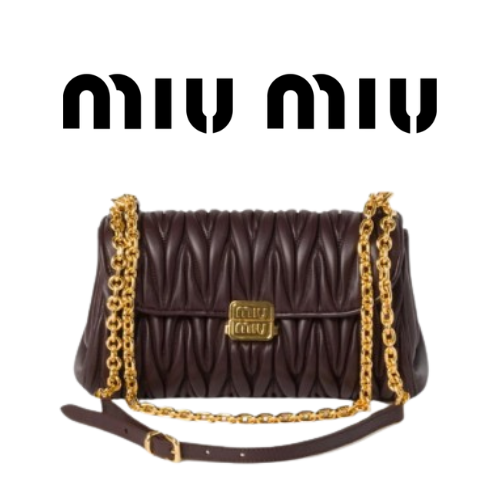 MIU MIU 바케트 마테라쎄 가죽 숄더 백