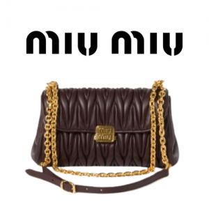 MIU MIU 바케트 마테라쎄 가죽 숄더 백