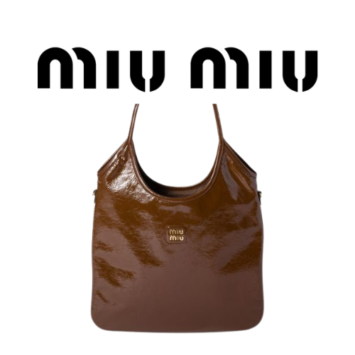 MIU MIU 나플락 페이턴트 가죽 아이비 백