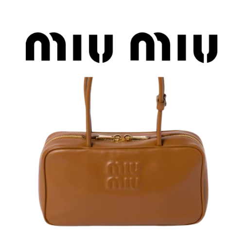 MIU MIU 보 가죽 탑 핸들 백