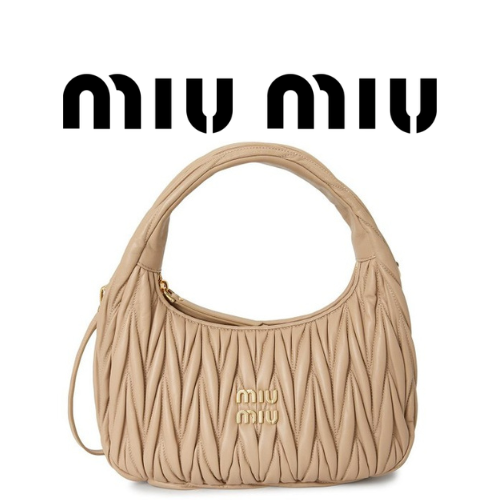 MIU MIU 완더 마테라쎄 나파 가죽 호보 레귤러 백