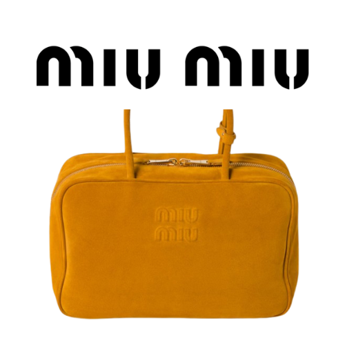 MIU MIU 스웨이드 가죽 보 백