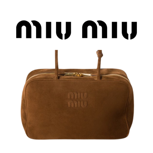 MIU MIU 스웨이드 가죽 보 백