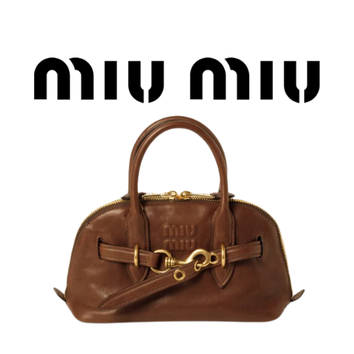 MIU MIU 아방뛰르 스몰 나파 가죽 탑 핸들 백