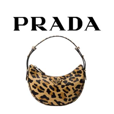 PRADA 아르케 레오파드 가죽 숄더백