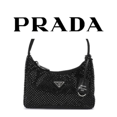 PRADA 리에디션 2000 크리스탈 숄더백