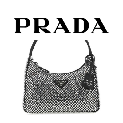 PRADA 리에디션 2000 크리스탈 숄더백
