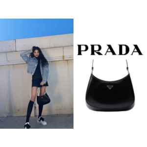 PRADA 클레오 브러시드 가죽 숄더 백