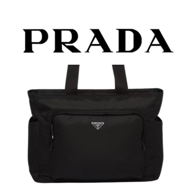 PRADA 사피아노 가죽 나일론 토트 백