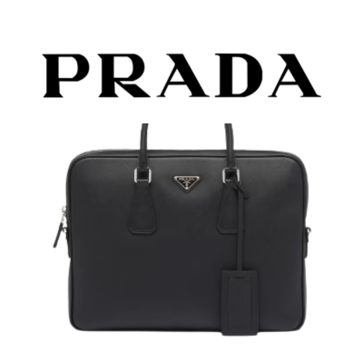 PRADA 사피아노 가죽 브리프 케이스