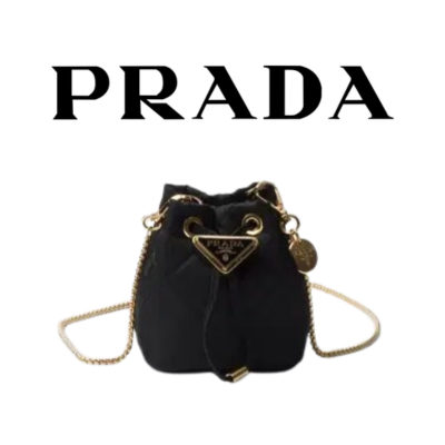 PRADA 벨벳 미니 버킷 백