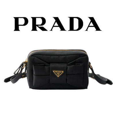 PRADA 리본 장식 리나일론 미니 백