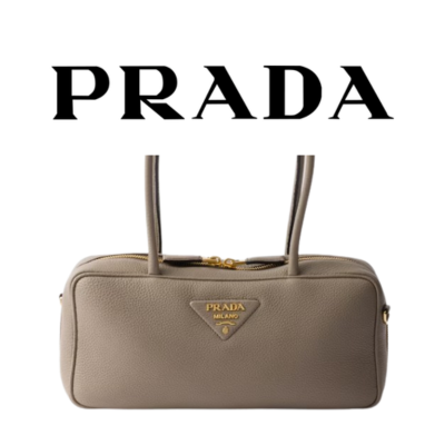 PRADA 다이노 소프트 가죽 탑 핸들백