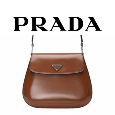 PRADA 클레오 브러시드 미디엄 가죽 숄더백