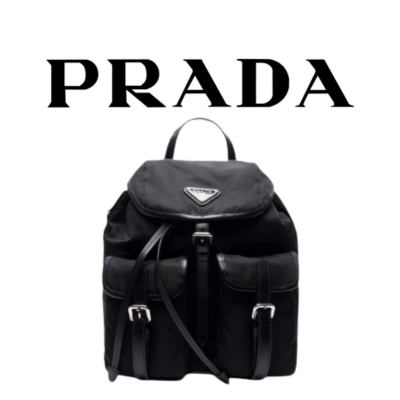 PRADA 스몰 리나일론 가죽 백팩