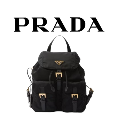 PRADA 스몰 리나일론 가죽 백팩