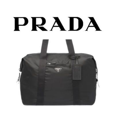 PRADA 리나일론 사피아노 가죽 더플백