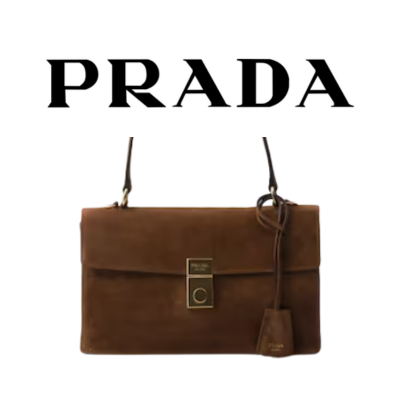 PRADA 사운드 미디엄 스웨이드 숄더백