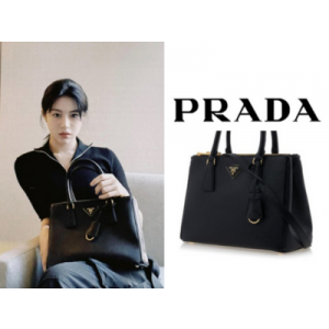 PRADA 갤러리아 사피아노 라지 가죽 백