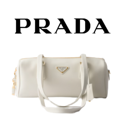 PRADA 미디엄 가죽 탑 핸들 백