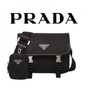 PRADA 리나일론 사피아노 가죽 숄더백