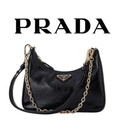 PRADA 리에디션 2005 에나멜 가죽 미니백