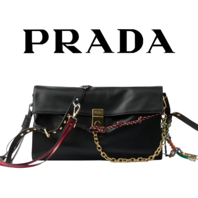 PRADA 참 소프트 사운드 가죽 라지 숄더백