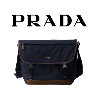 PRADA 스몰 리나일론 가죽 숄더백