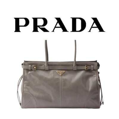 PRADA 보니 라지 가죽 핸드백