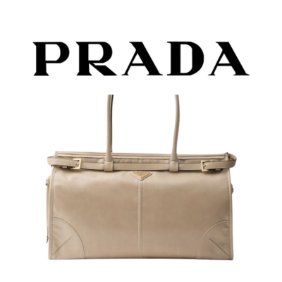 PRADA 보니 라지 가죽 핸드백