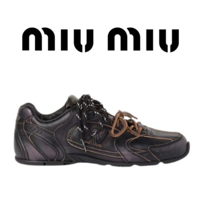 [장원영 PICK] MIU MIU x New Balance 530 SL 레더 스니커즈
