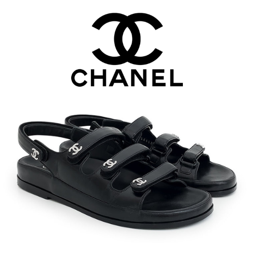 CHANEL 24S 쓰리 스트랩 벨크로 샌들