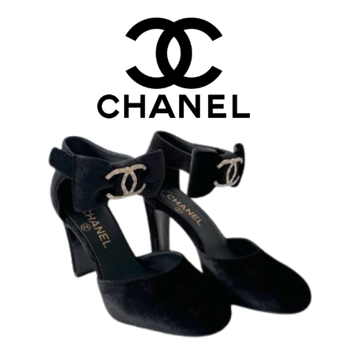 CHANEL 빅 다이아 버클 벨벳 보우 메리제인 하이힐_ 9CM