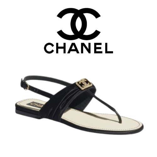 CHANEL 새틴 클립온 샌들