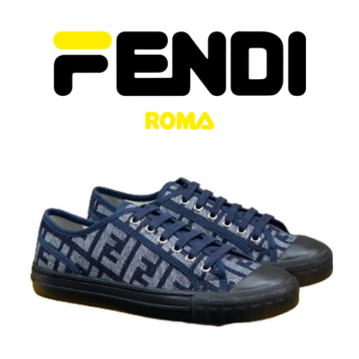 [225~300] FENDI NEW Domino Old Flower FF 캔버스 스니커즈