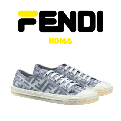 [225~300] FENDI NEW Domino Old Flower FF 캔버스 스니커즈