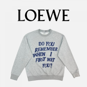 [남녀공용] LOEWE 코픈 플리스 레터링 크루넥 스웨트셔츠