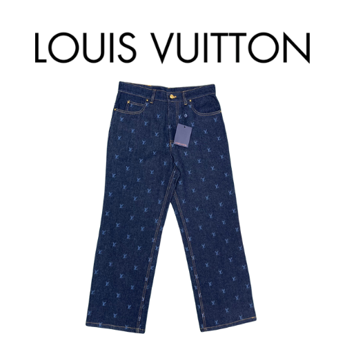 [SET] Louis Vuitton LV 자수 데님 튜닉 바지