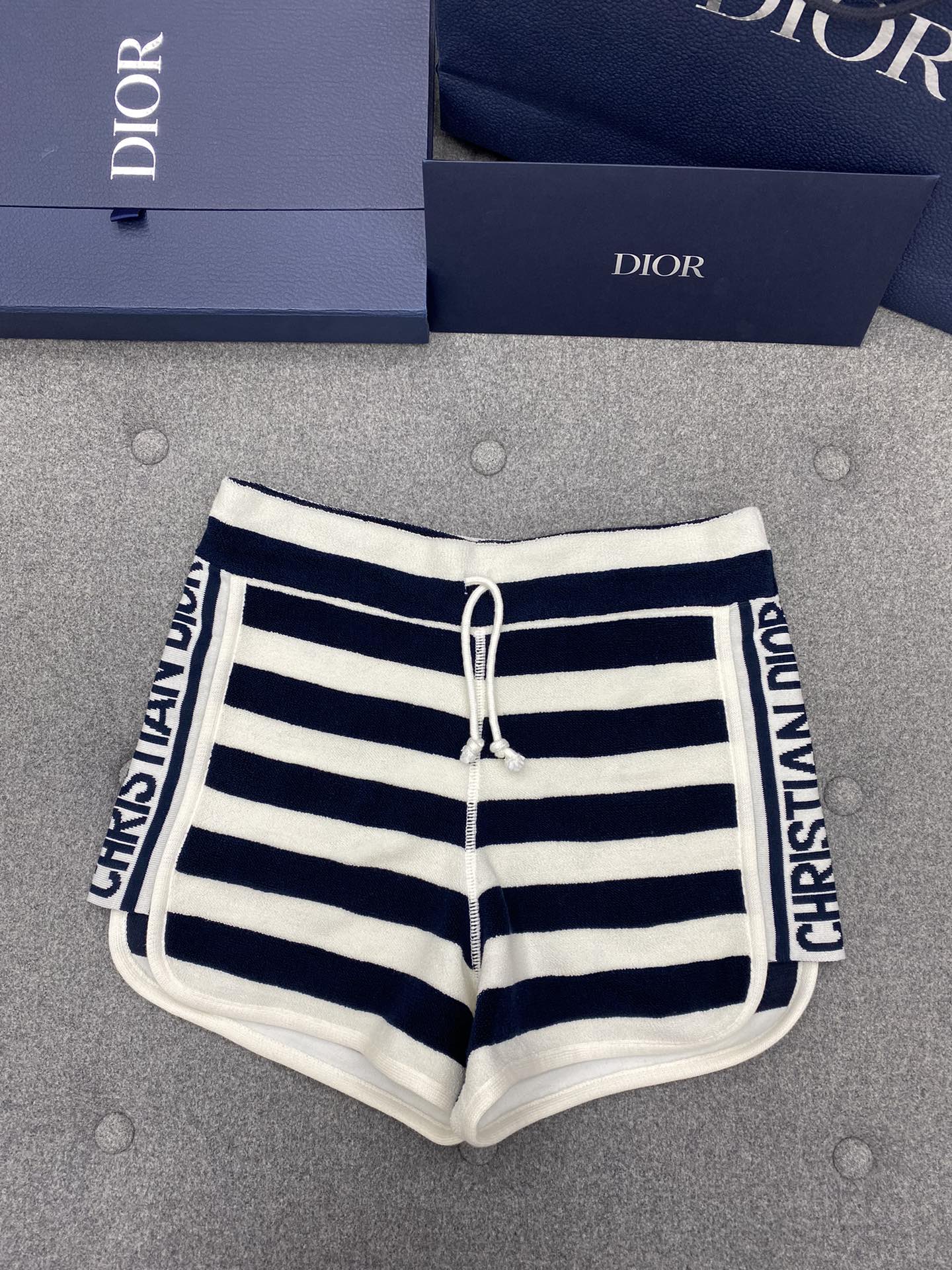 [WOMEN] DIOR Dioriviera 코튼 블렌드 테리 니트 쇼츠