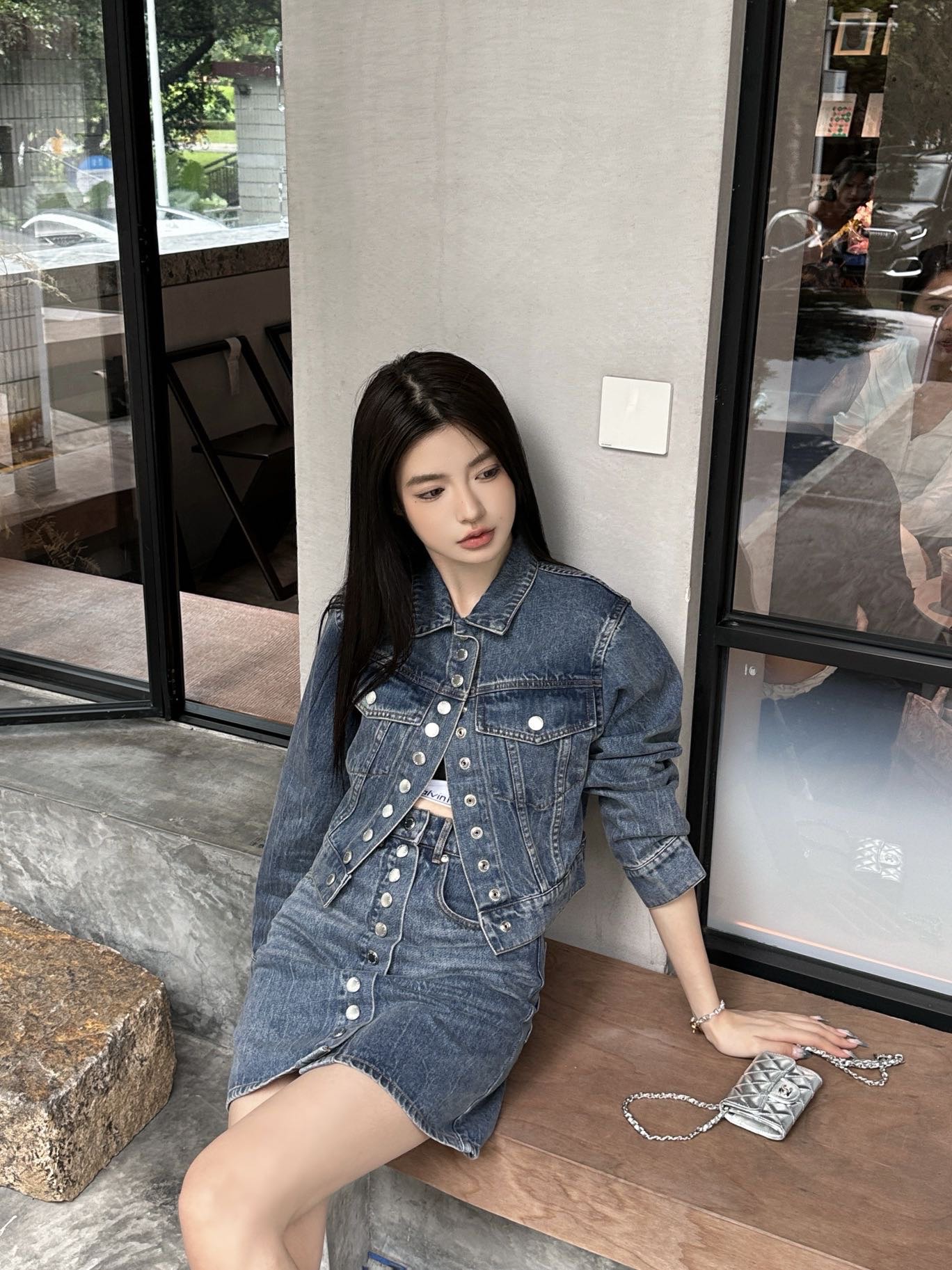 [WOMEN] ALEXANDER WANG 24FW 데님 자펠 자켓