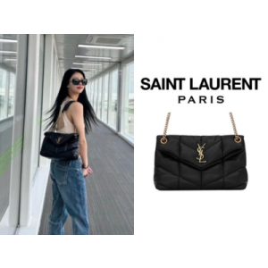 SAINT LAURENT 퀄티드 램스킨 PUFFER 스몰 체인 백