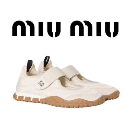 MIU MIU 25ss 뉴 타이어 플렛 벨크로 슈즈