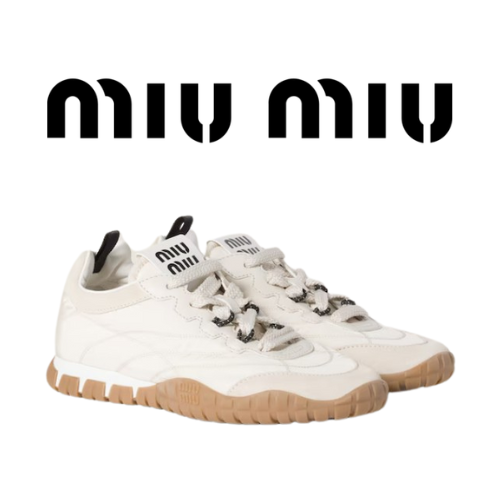 MIU MIU 25ss 뉴 타이어 패브릭 카스프킨 스니커즈