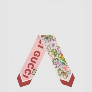 GUCCI_실크 트윌 플로라 프린트 넥 보우_700424